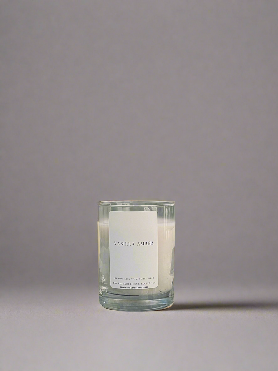 Vanilla Amber Candle | Vegan Hand-Poured Candle with Warm Amber & Creamy Vanilla – K&K Co.