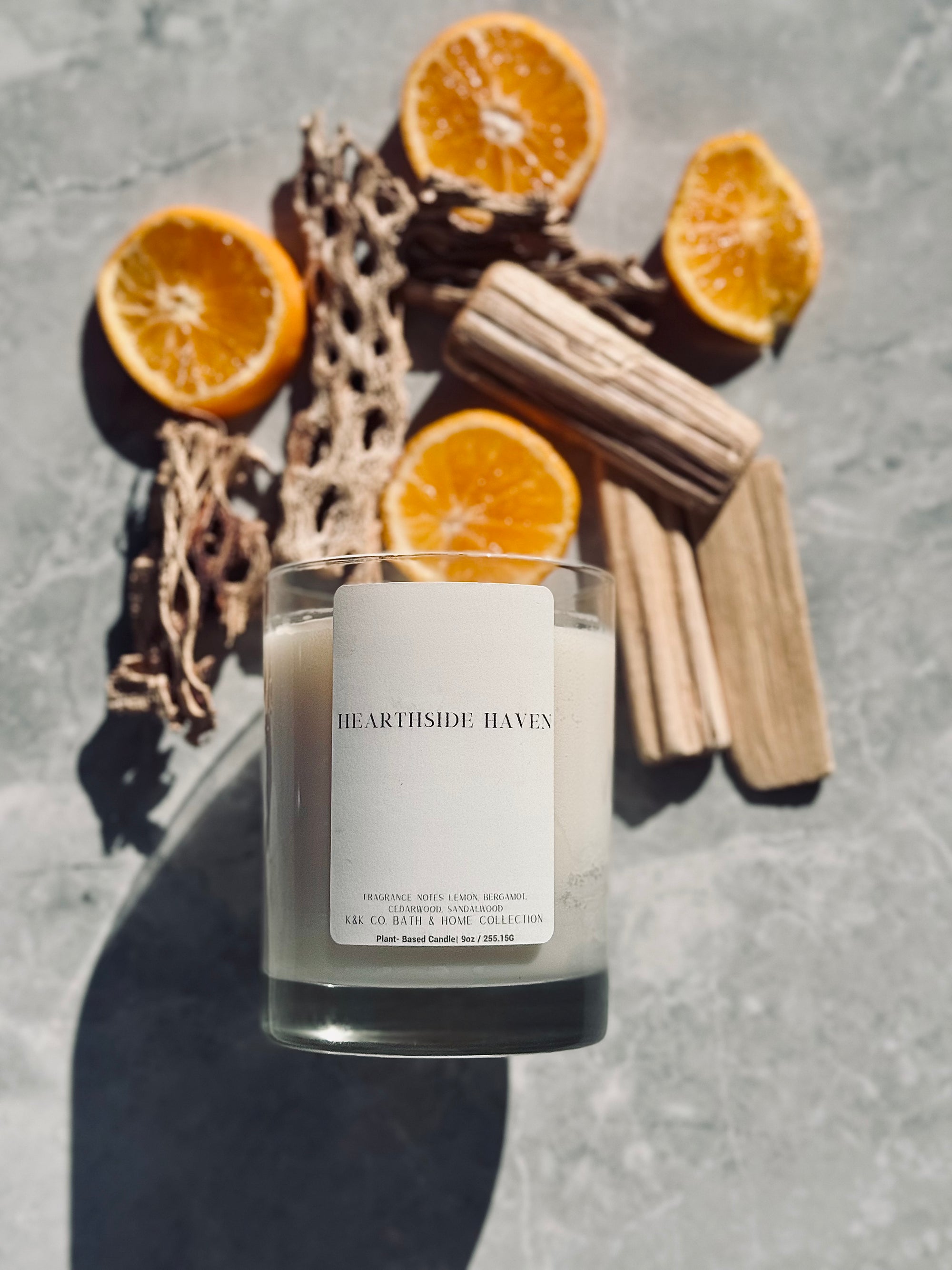 Hearthside Haven Candle | Vegan Hand-Poured Candle with Cedarwood, Sandalwood & Amber – K&K Co.