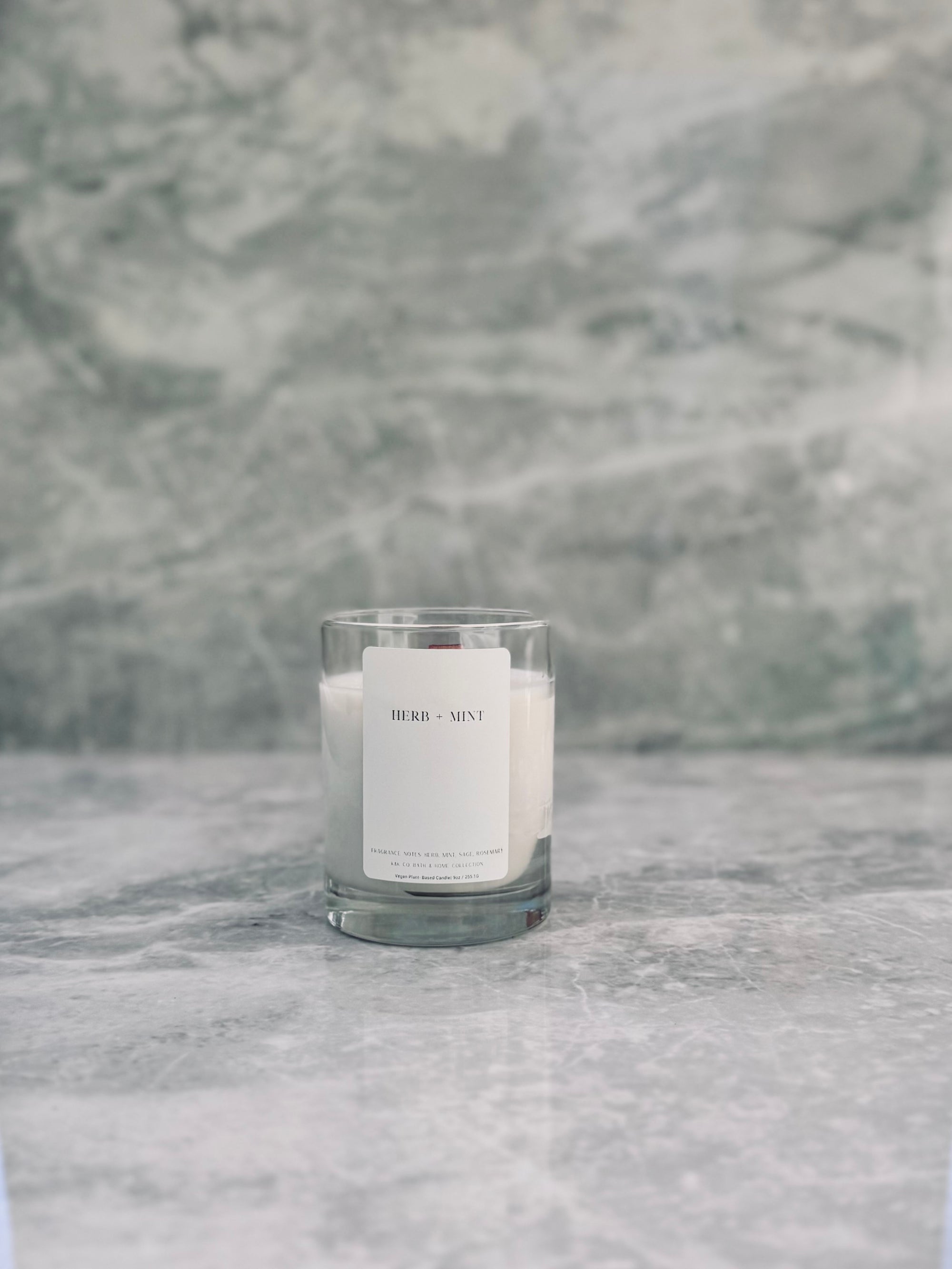 Herb Mint Candle | Vegan Hand-Poured Candle with Fresh Mint & Herbal Notes – K&K Co.