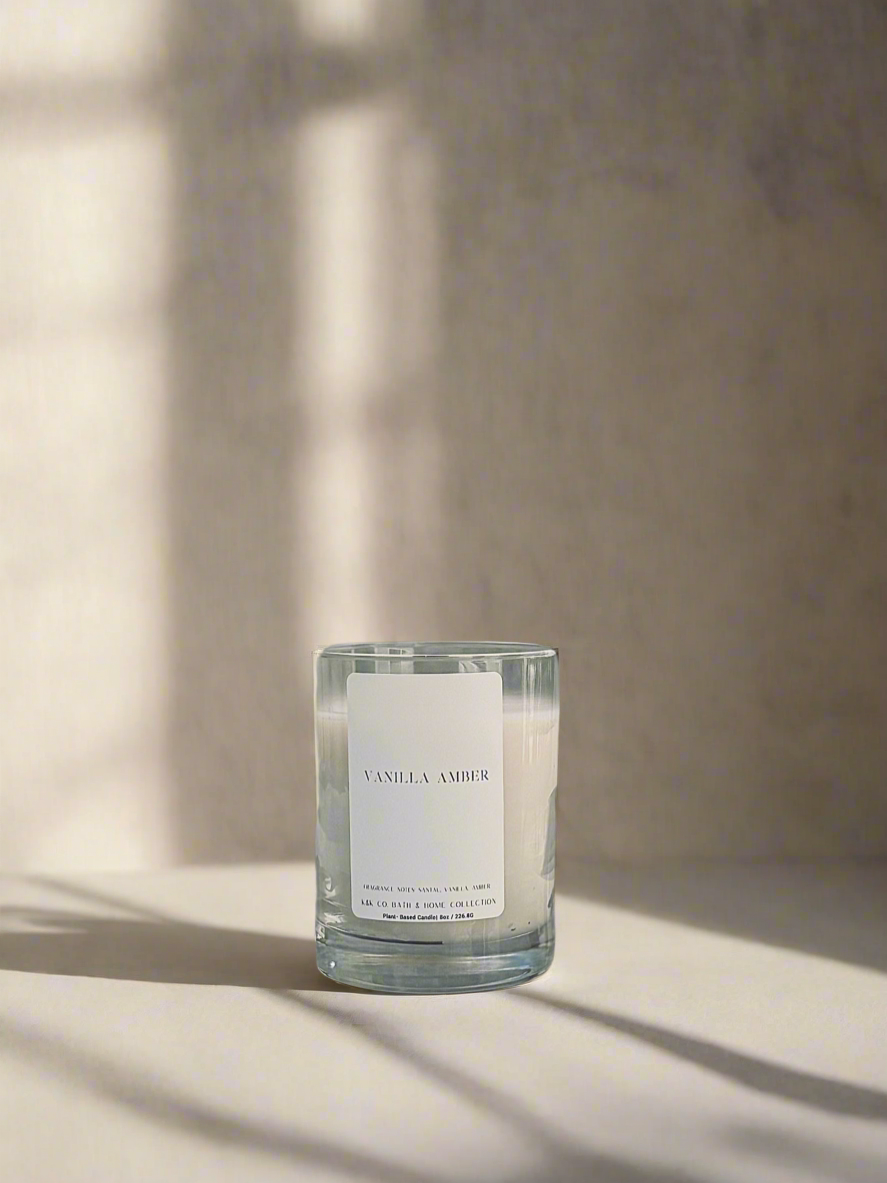 Vanilla Amber Candle | Vegan Hand-Poured Candle with Warm Amber & Creamy Vanilla – K&K Co.